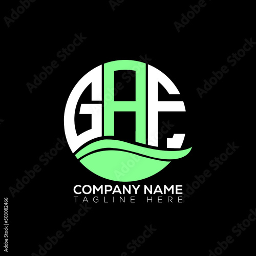 GAF logo monogram isolated on circle element design template, GAF letter logo design on black background. GAF creative initials letter logo concept.  GAF letter design.