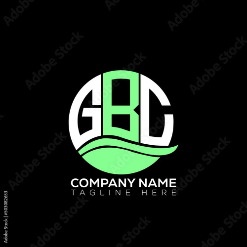 GBC logo monogram isolated on circle element design template, GBC letter logo design on black background. GBC creative initials letter logo concept.  GBC letter design. photo