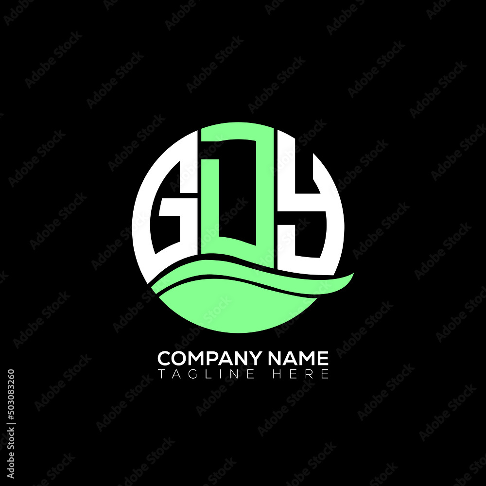 GDY logo monogram isolated on circle element design template, GDY letter logo design on black background. GDY creative initials letter logo concept.  GDY letter design. - obrazy, fototapety, plakaty 