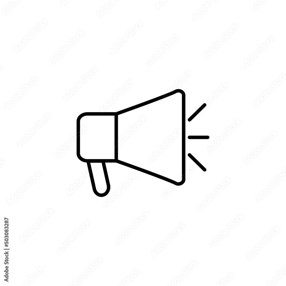 Megaphone icon. Megaphone Single Icon Graphic Design. Loudspeaker sign flat design style. Promotion Related symbol Isolated on White Background - Vector illustration. eps 10 Megaphone icon. Megaphone Single Icon Graphic Design. Loudspeaker sign flat design style. Promotion Related symbol Isolated on White Background - Vector illustration. eps 10