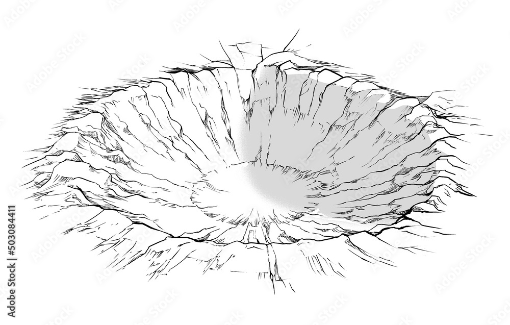 Obraz premium 戦闘で空いた地面の穴C