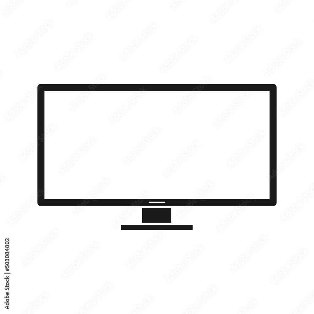 Isolated monitor icon. UI and UX element of app and web. It use analogous color scheme, created as simple as possible to achieve minimal size but the quality of vector graphic is still maintained. Isolated monitor icon. UI and UX element of app and web. It use analogous color scheme, created as simple as possible to achieve minimal size but the quality of vector graphic is still maintained.