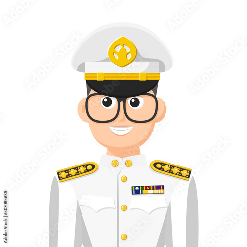 Thailand government officer in simple flat vector. personal profile icon or symbol. people concept vector illustration.