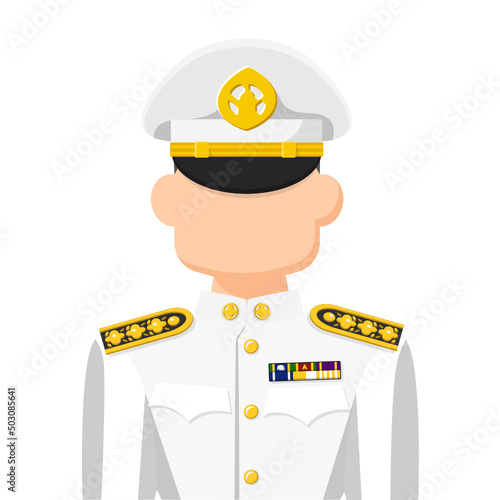 Thailand government officer in simple flat vector. personal profile icon or symbol. people concept vector illustration.