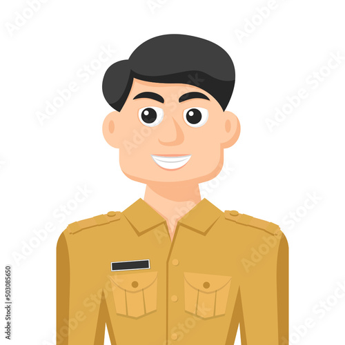 Thailand government officer in simple flat vector. personal profile icon or symbol. people concept vector illustration.