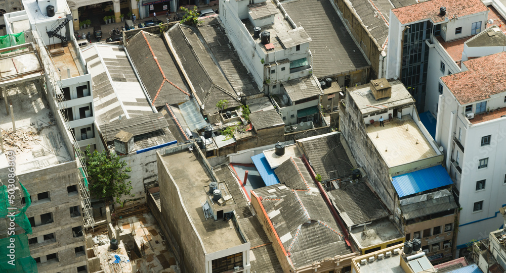 Aerial view of buildings in Colombo Fort area Aerial view of buildings in Colombo Fort area