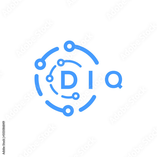 DIQ technology letter logo design on white  background. DIQ creative initials technology letter logo concept. DIQ technology letter design. photo