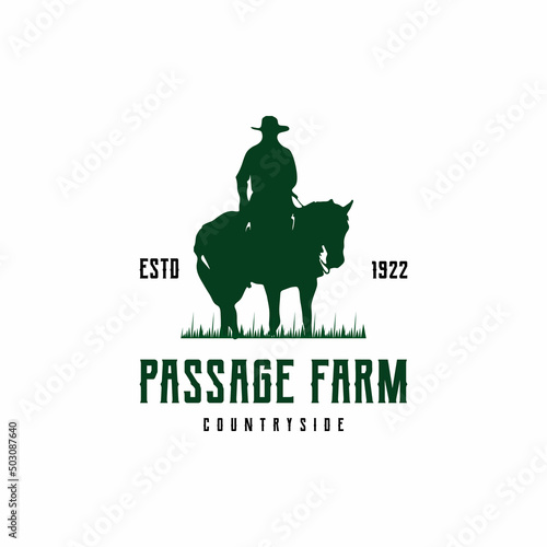 Vintage Retro Logo Vector Equestrian