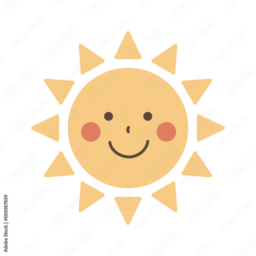 にっこりしている太陽のイラスト にっこりしている太陽のイラスト