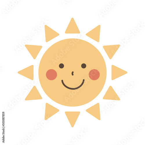 にっこりしている太陽のイラスト