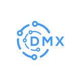 DMX technology letter logo design on white  background. DMX creative initials technology letter logo concept. DMX technology letter design.
