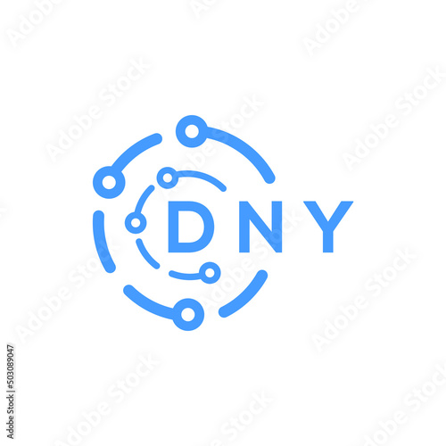 DNY technology letter logo design on white  background. DNY creative initials technology letter logo concept. DNY technology letter design.
