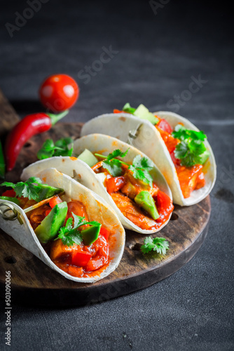 Delicious and homemade taco...