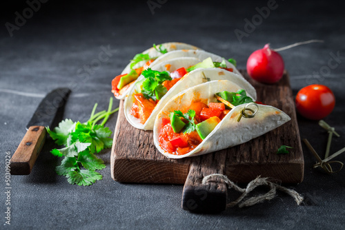Tasty and vegetarian tacos ...