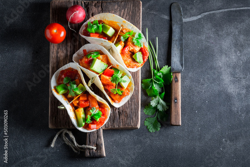 Delicious and homemade taco...