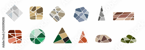 logo colored stone products interior business
