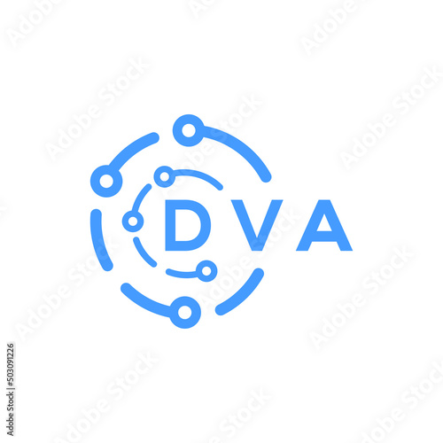 DVA technology letter logo design on white  background. DVA creative initials technology letter logo concept. DVA technology letter design.