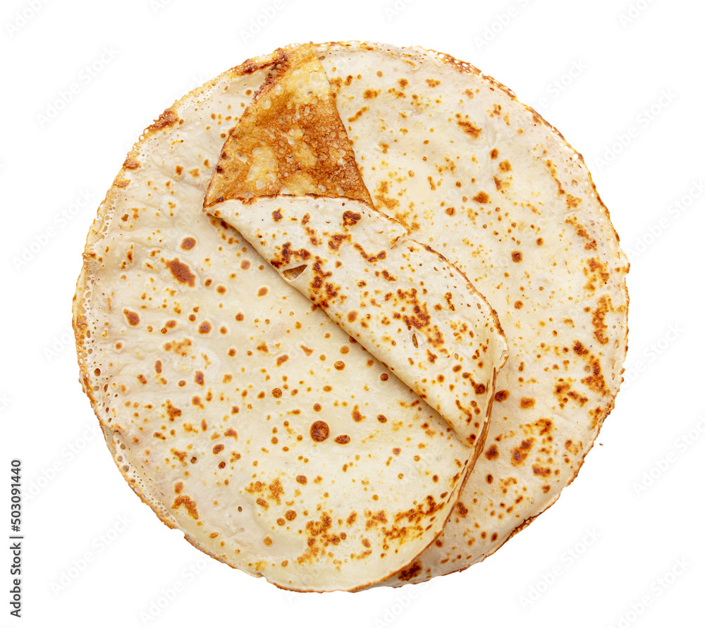 Fried pancakes on a white background. Fried pancakes on a white background.