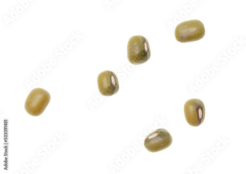 Mung beans isolated on white background.