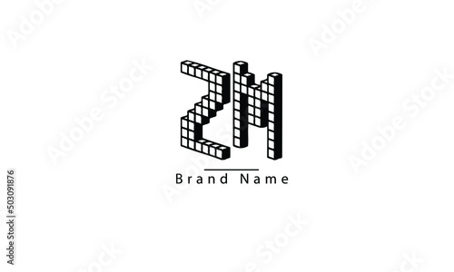 ZM MZ Z M abstract vector logo monogram template photo