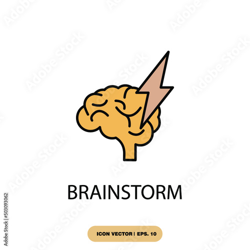 brainstorm icons  symbol vector elements for infographic web