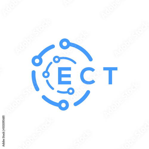 ECT technology letter logo design on white  background. ECT creative initials technology letter logo concept. ECT technology letter design.