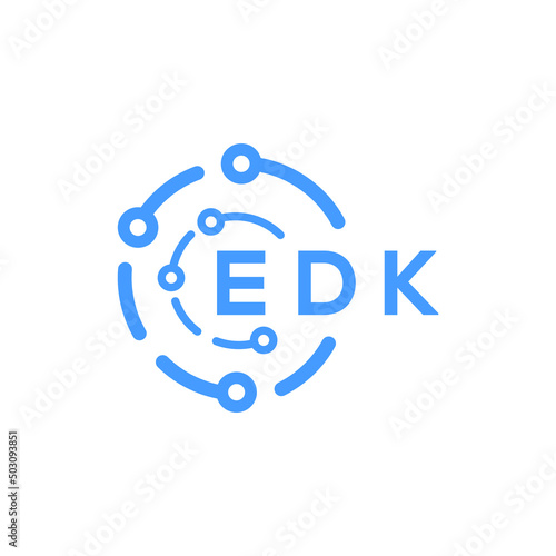 EDK technology letter logo design on white  background. EDK creative initials technology letter logo concept. EDK technology letter design. photo