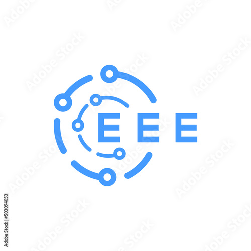 EEE technology letter logo design on white  background. EEE creative initials technology letter logo concept. EEE technology letter design. photo