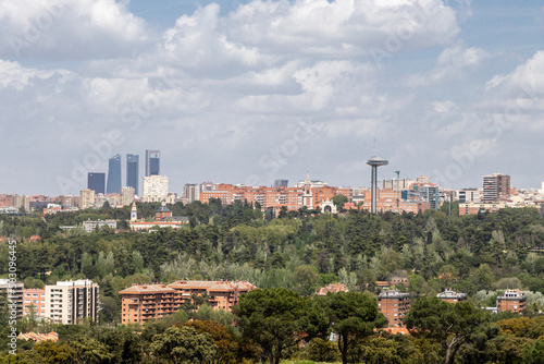 Views from the Cable car or Teleferico in Madrid. Giving clients awesome views over the skyline. The Royal palace and Almudena cathedral can be seen as well as the skyscrapers