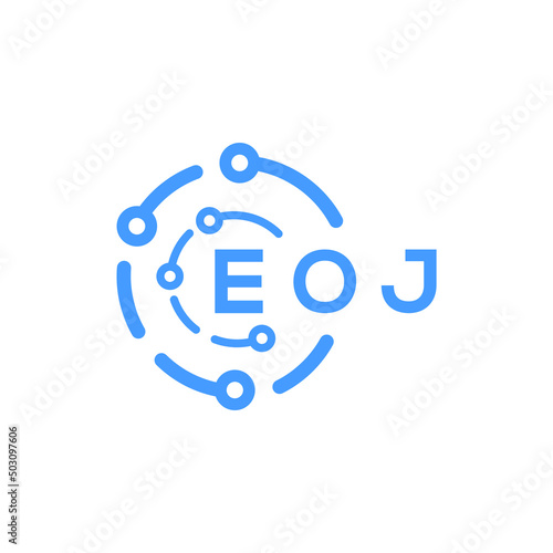 EOJ technology letter logo design on white  background. EOJ creative initials technology letter logo concept. EOJ technology letter design.  © Faisal