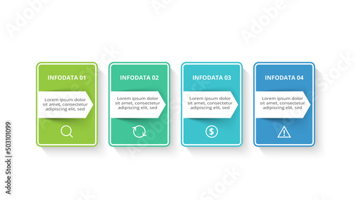 Creative concept for infographic with 4 steps, options, parts or processes. Business data visualization.