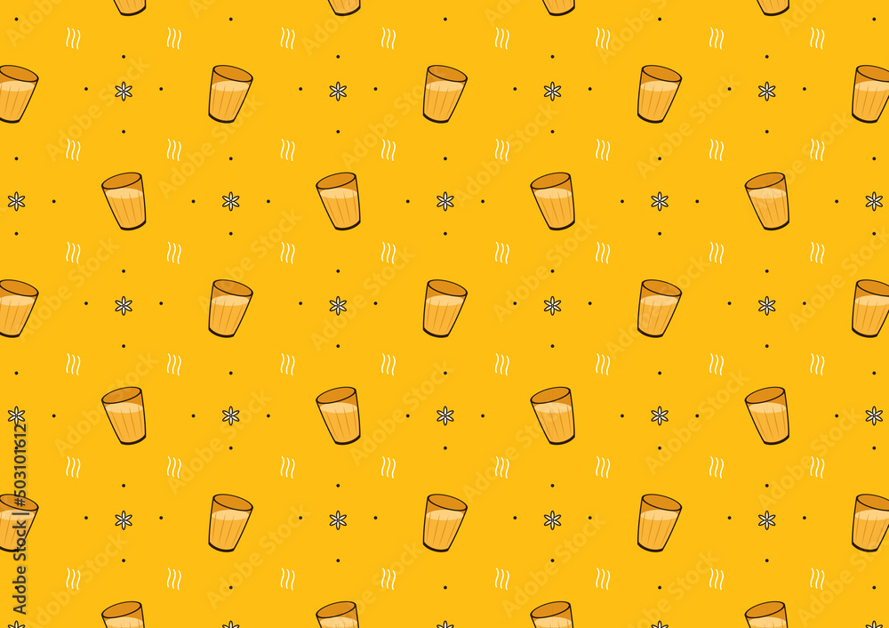 Chai Vector Pattern Indian drink vector. Indian chai pattern wallpaper. Chai is Indian ...