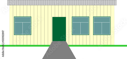 Modern WW2 prefabricated shed single house illustration
