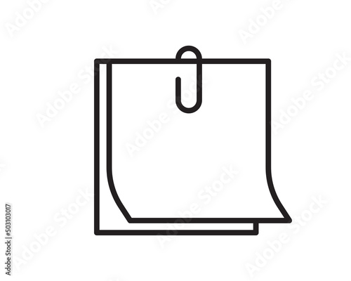 Note icon vector sign. Paper message or document page.