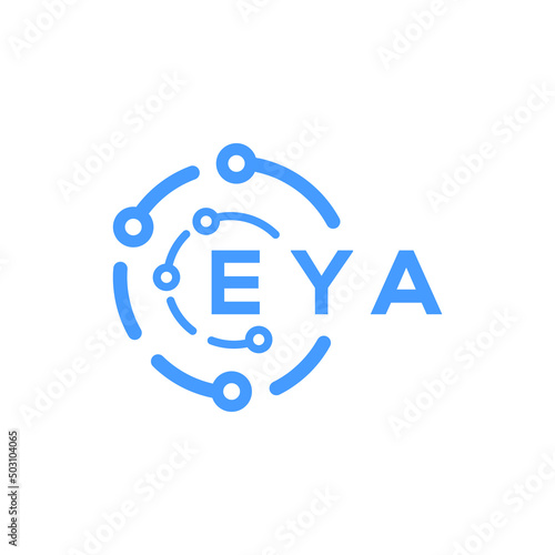EYA technology letter logo design on white  background. EYA creative initials technology letter logo concept. EYA technology letter design.
 photo
