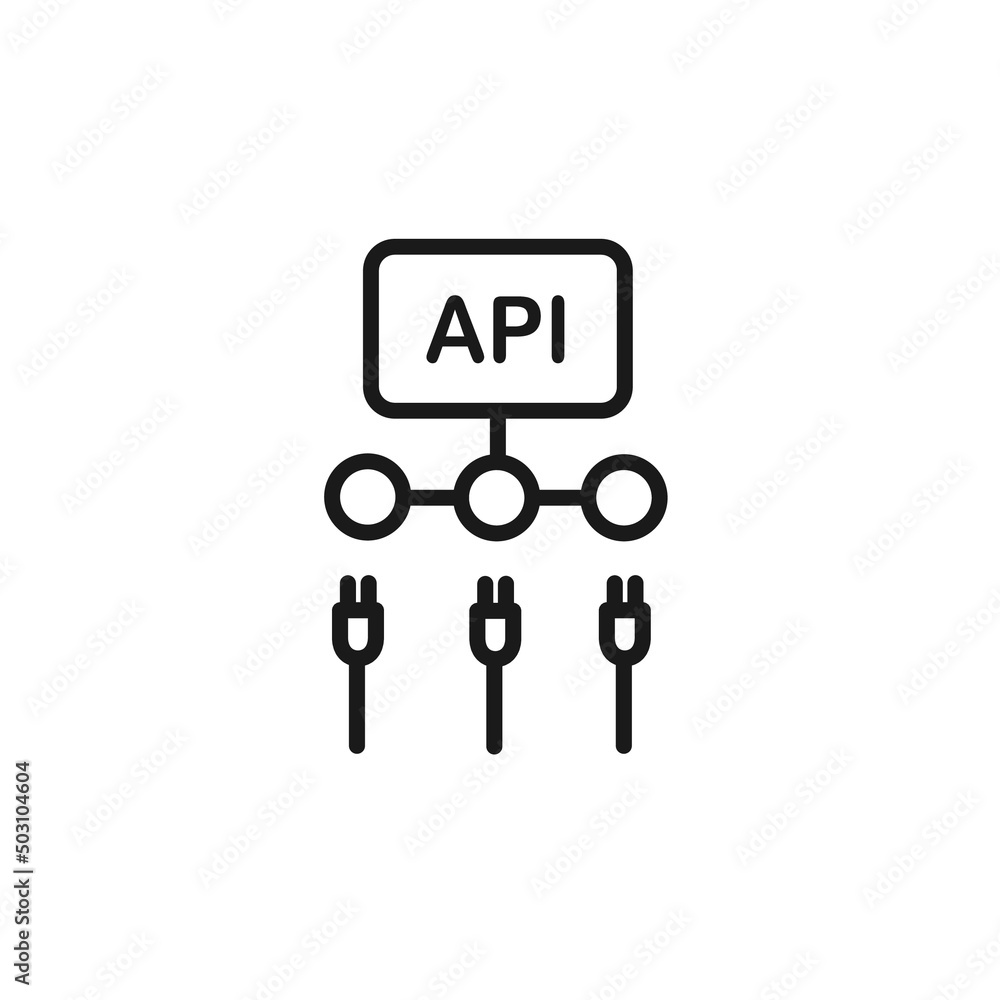 API vector icon. Application Programming Interface. Software integratration sign