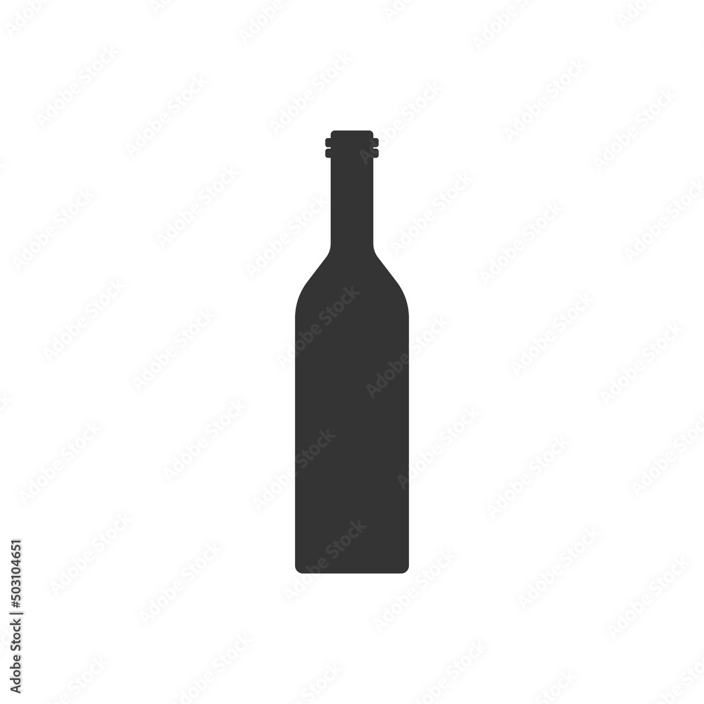 Wine bottle icon. Silhouette vector illustation. Wine bottle icon. Silhouette vector illustation.