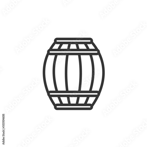 Wine barrel icon. Flat vector illustration