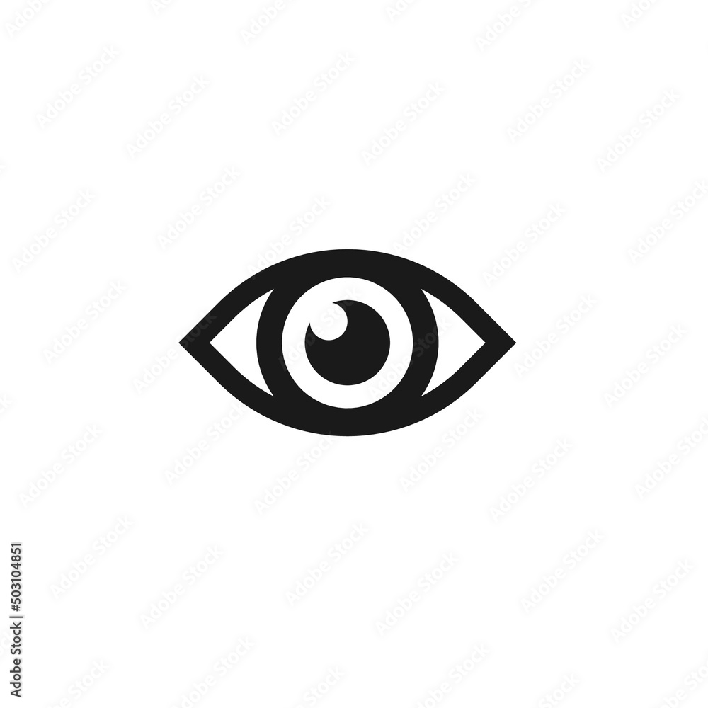 Grey outline eye icon. Symbol of health, visibility and transparency Grey outline eye icon. Symbol of health, visibility and transparency