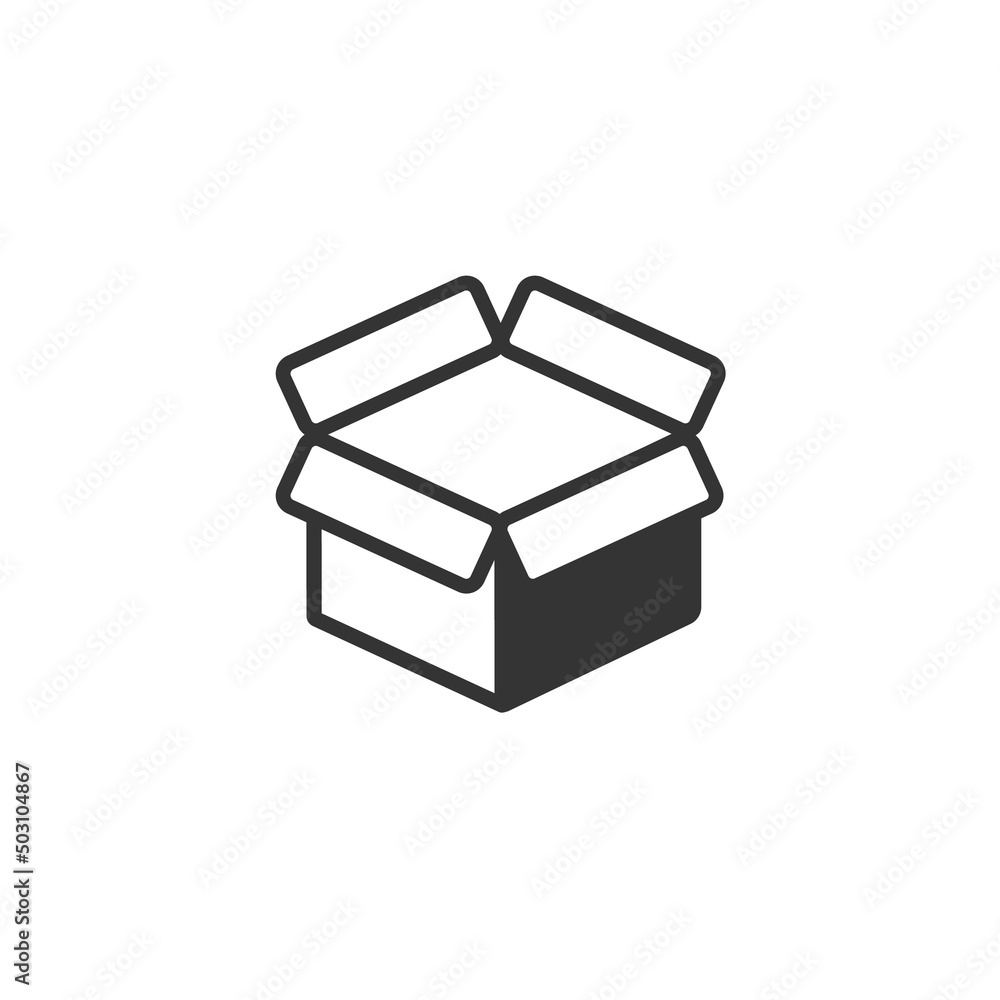 Open paper box illustration. Vector icon Open paper box illustration. Vector icon