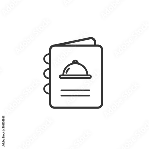 Food menu icon. Flat vector line icon