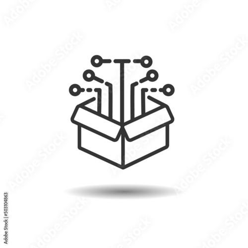 Fotografering Open source icon. Software with open code. Vector illustration
