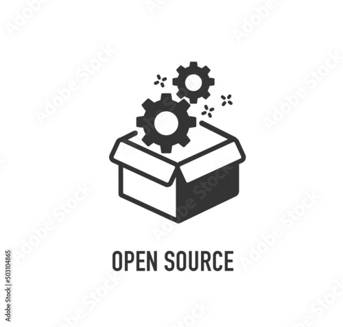Open source icon. Software with open code. Vector illustration