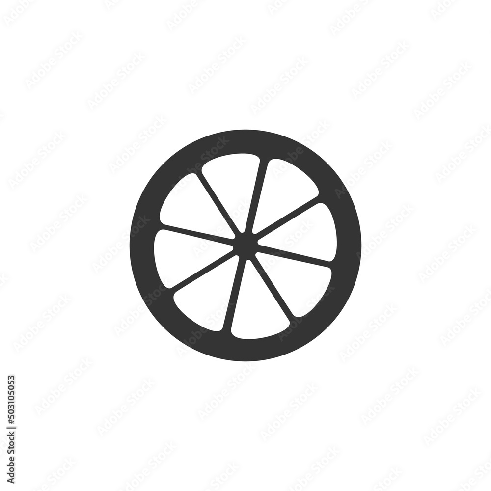 Slice orange icon. Flat vector illustration