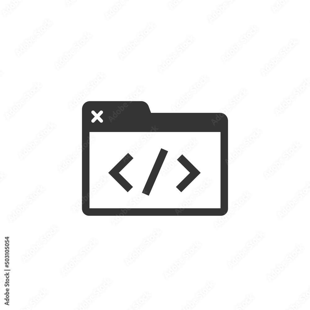 Open source flat icon. Symbol of software with open code Open source flat icon. Symbol of software with open code