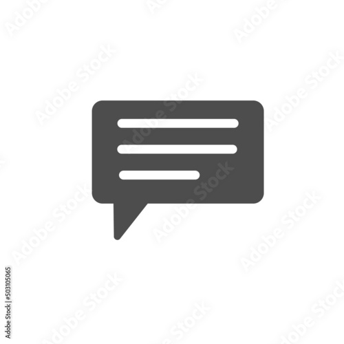 Chat message vector icon.  Speech bubble symbol