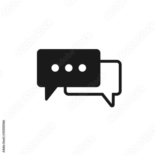 Chat message vector icon.  Speech and typing bubble symbol