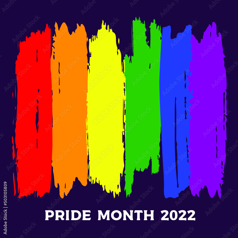 LGBT Pride Month 2022 with rainbow. vector symbol of pride month ...