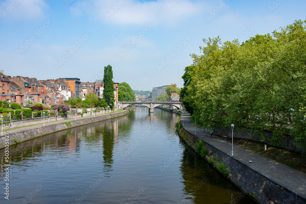 River bank of the Sambre, Namur, Belgium.