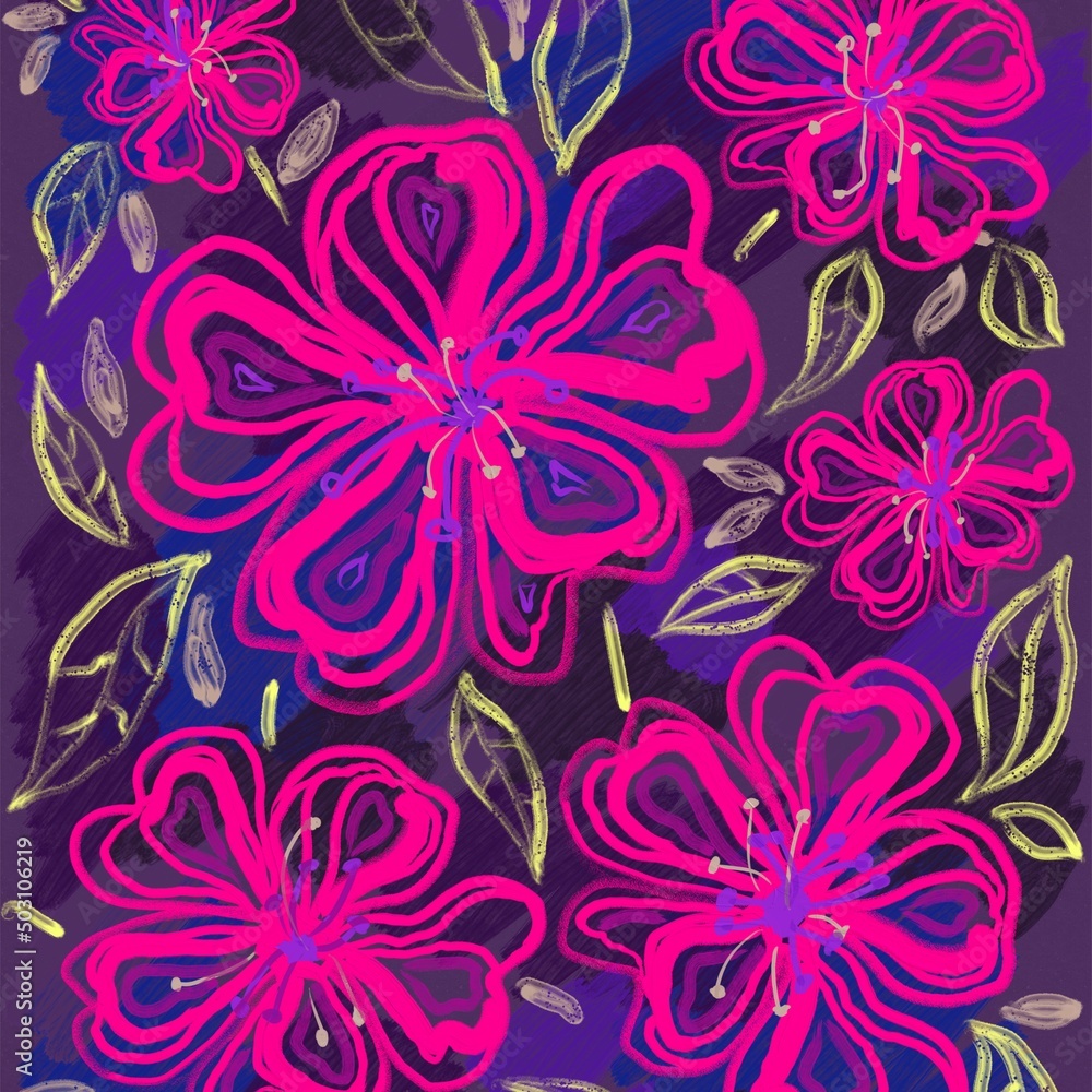 Fototapeta premium seamless pattern with flowers